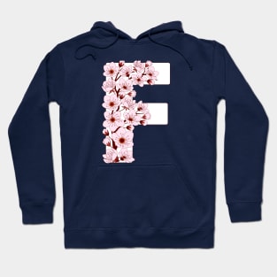 Colorful capital letter F patterned with sakura twig Hoodie